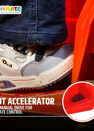 Kidsmate ATV Raider Electric Car for Kids | Battery Operated Cars for Kids with 6V Battery, LED Lights Bluetooth & USB Multimedia | Forward & Backward 4 Wheels Ride on Toy for Age 2-5 Yrs - Black/Red 