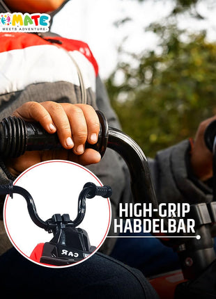 Kidsmate ATV Raider Electric Car for Kids | Battery Operated Cars for Kids with 6V Battery, LED Lights Bluetooth & USB Multimedia | Forward & Backward 4 Wheels Ride on Toy for Age 2-5 Yrs - Black/Red 