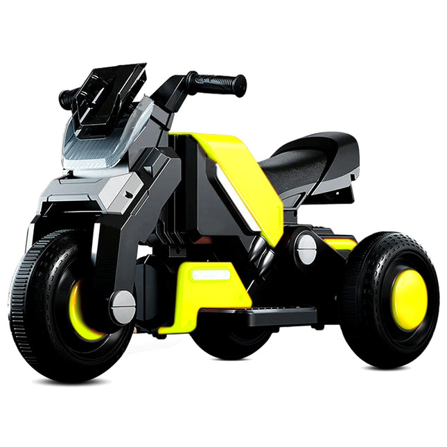 Kidsmate Hyrider 6V Electric Kids Bike with Rechargeable 6.5 Ah Battery Inbuilt Imported Motor Drive | Music Player, Front LED Light & Foot Accelerator Pedal Bike for Ages 1-4 Years (Parrot Green) 