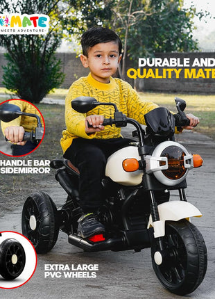 Kidsmate Ride Xtreme Electric Bike for Kids | 6V Battery, MP3 Player, USB, Bluetooth, LED Lights & Foot Accelerator | Battery-Operated Ride-On Bike with Backrest for Boys & Girls Aged 1-5 Years 