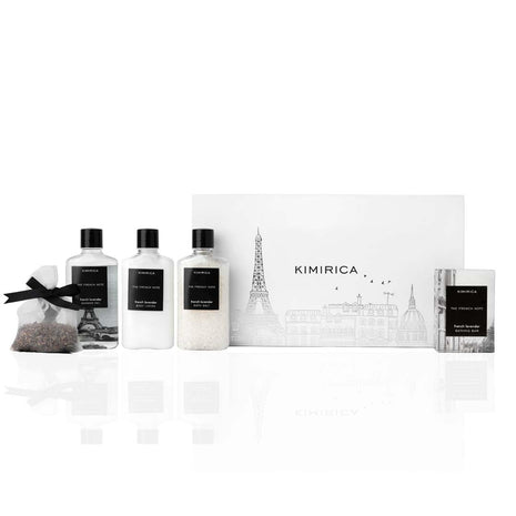 Kimirica The french Note Luxuriously Crafted Gift Set For Women and Men | Pampering Kit for Birthday's & All Special Occasions | Majestic fragrance of French Lavender | 5 Piece Gift Set | 100% Vegan 