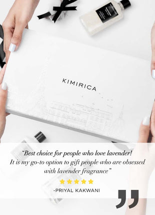 Kimirica The french Note Luxuriously Crafted Gift Set For Women and Men | Pampering Kit for Birthday's & All Special Occasions | Majestic fragrance of French Lavender | 5 Piece Gift Set | 100% Vegan 
