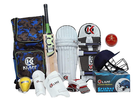 Klapp Champion Cricket Kit, Cricket Set with Leather Ball (‎Youth) 