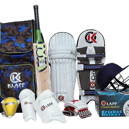 Klapp Stainless Steel Champion Cricket Kit Right Hand,Cricket Kit (Junior), Silver 