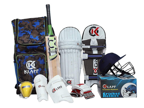 Klapp Stainless Steel Champion Cricket Kit Right Hand,Cricket Kit (Junior), Silver 