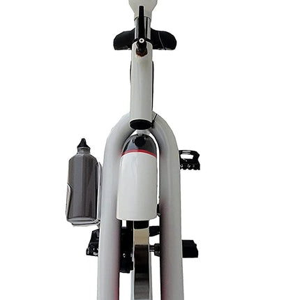 Kobo 18 Kg Flywheel Fitness Spin Bike With Hand Pulse and Arm Support Pads (IMPORTED, White) 