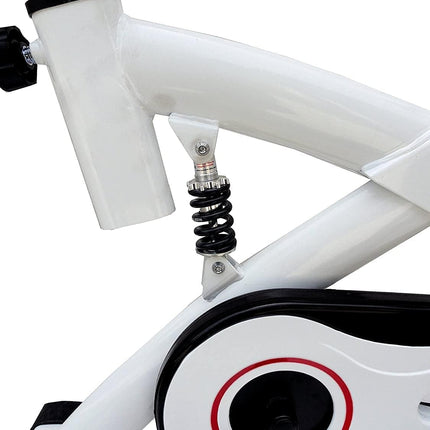 Kobo 18 Kg Flywheel Fitness Spin Bike With Hand Pulse and Arm Support Pads (IMPORTED, White) 