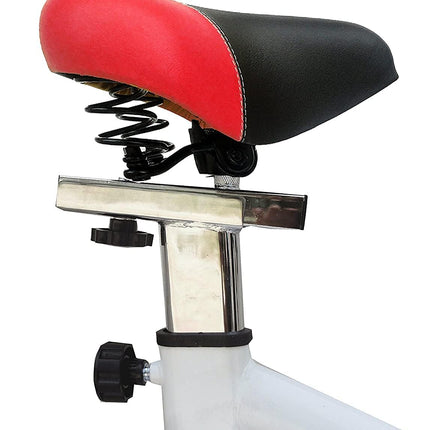 Kobo 18 Kg Flywheel Fitness Spin Bike With Hand Pulse and Arm Support Pads (IMPORTED, White) 