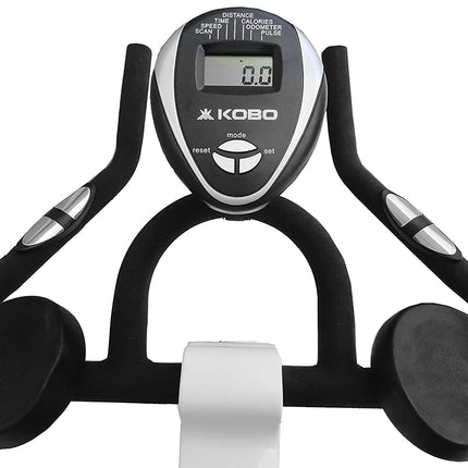 Kobo 18 Kg Flywheel Fitness Spin Bike With Hand Pulse and Arm Support Pads (IMPORTED, White) 