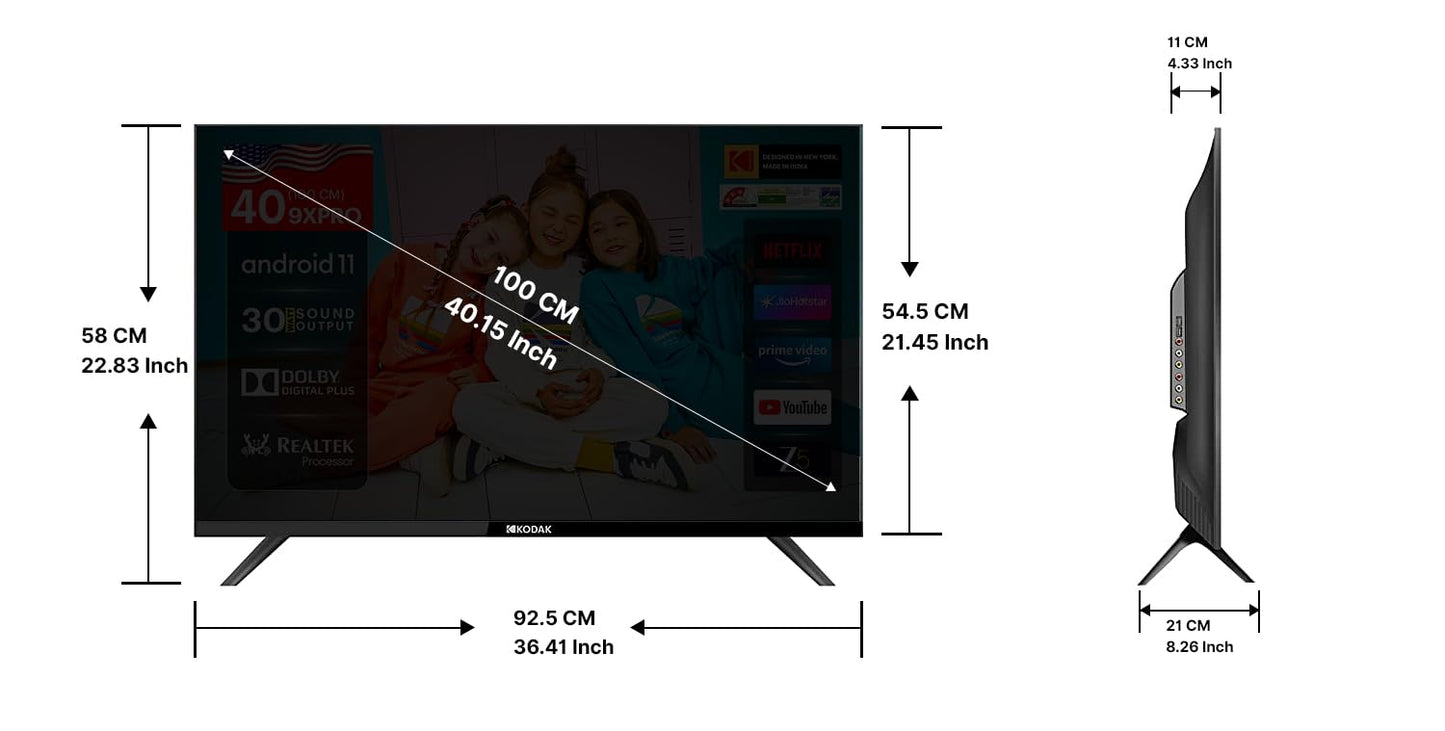 Kodak 100 cm (40 inches) 9XPRO Series Full HD Certified Android LED TV 409X5061 (Black) 