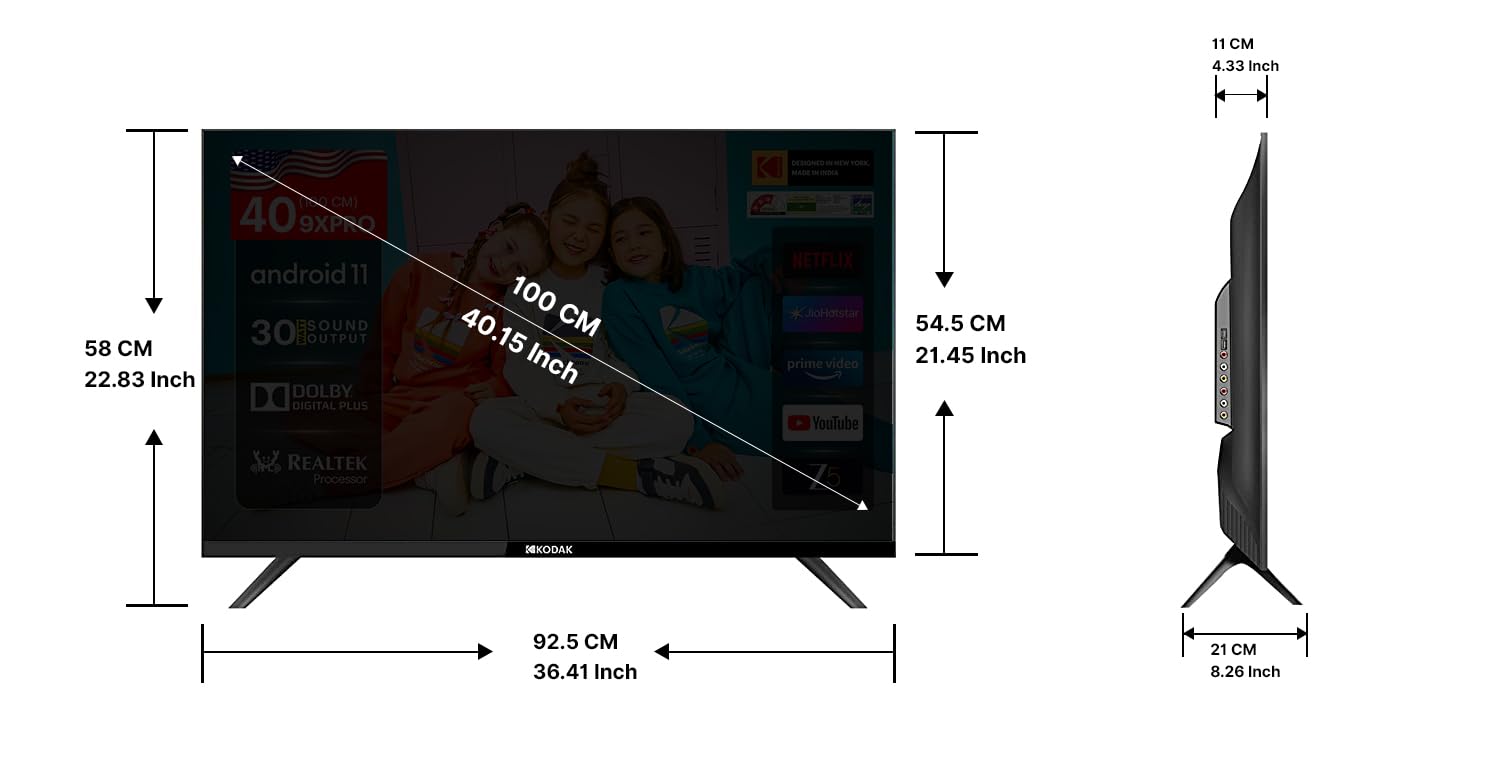 Kodak 100 cm (40 inches) 9XPRO Series Full HD Certified Android LED TV 409X5061 (Black) 