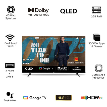 Kodak 108 cm (43 inches) 4K Ultra HD Smart QLED TV 43MT5055 (Black) 