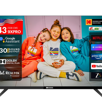 Kodak 108 cm (43 inches) 9XPRO Series Full HD Certified Android LED TV 439X5081 (Black) 