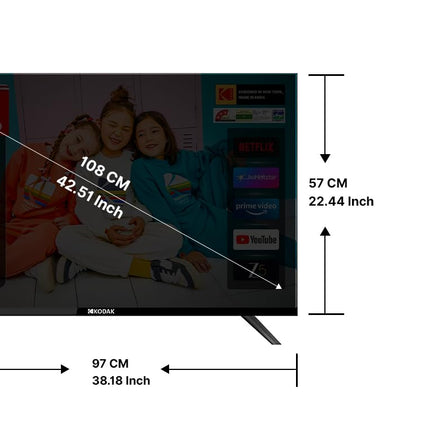 Kodak 108 cm (43 inches) 9XPRO Series Full HD Certified Android LED TV 439X5081 (Black) 