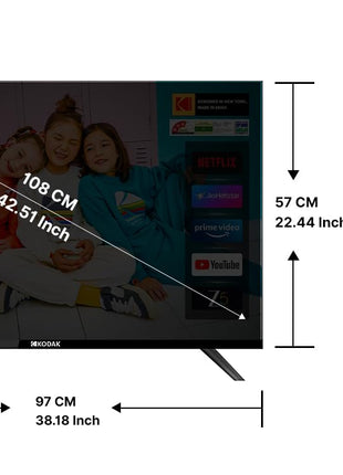 Kodak 108 cm (43 inches) 9XPRO Series Full HD Certified Android LED TV 439X5081 (Black) 