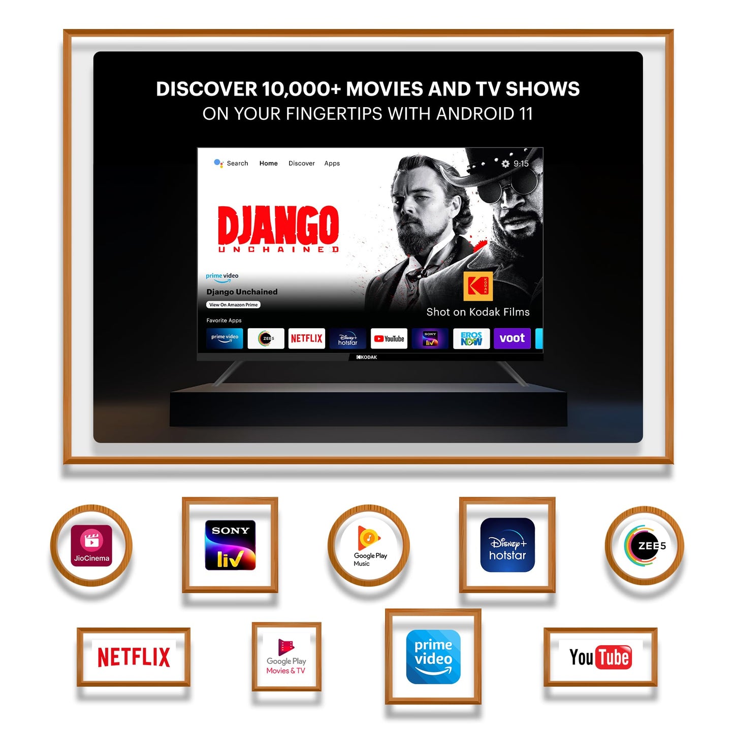 Kodak 108 cm (43 inches) 9XPRO Series Full HD Certified Android LED TV 439X5081 (Black) 