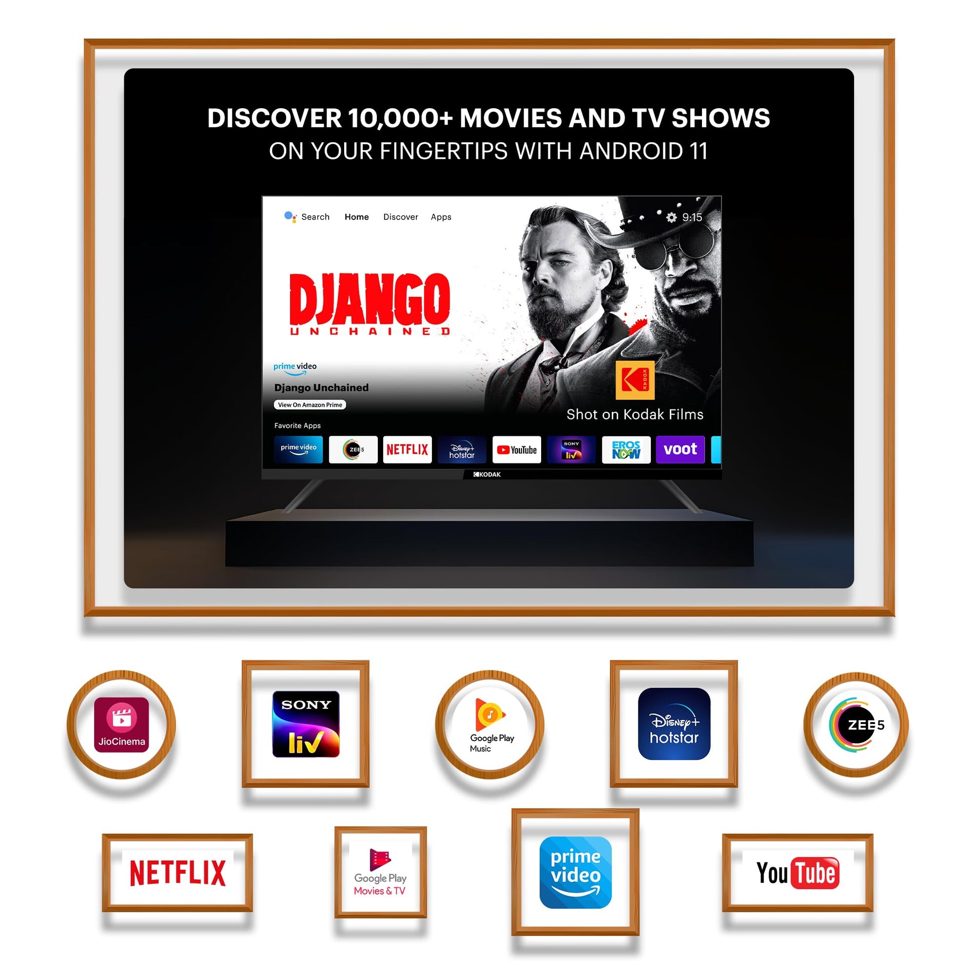 Kodak 108 cm (43 inches) 9XPRO Series Full HD Certified Android LED TV 439X5081 (Black) 