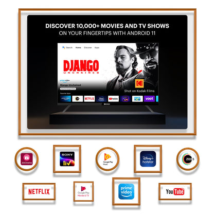 Kodak 108 cm (43 inches) 9XPRO Series Full HD Certified Android LED TV 439X5081 (Black) 
