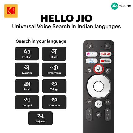 Kodak 108 cm (43 inches) JioTele Series QLED TV KQ43JTV0010 (Black) 