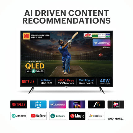 Kodak 108 cm (43 inches) JioTele Series QLED TV KQ43JTV0010 (Black) 