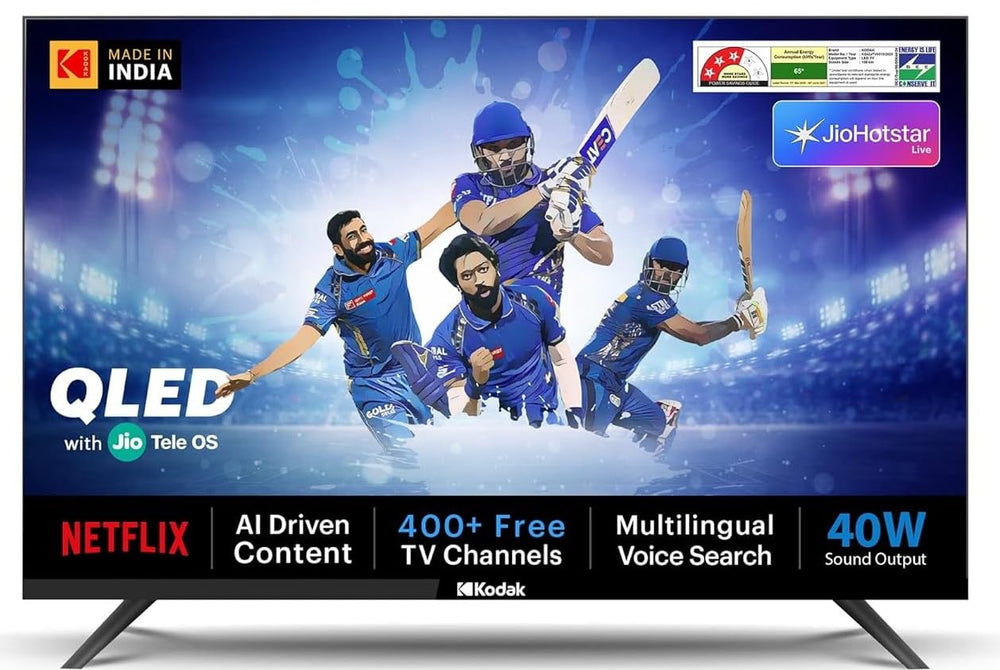 Kodak 108 cm (43 inches) JioTele Series QLED TV KQ43JTV0010 (Black) price under 20000