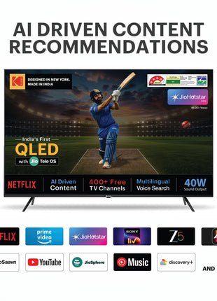 Kodak 108 cm (43 inches) JioTele Series QLED TV KQ43JTV0010 (Black) 