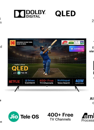 Kodak 108 cm (43 inches) JioTele Series QLED TV KQ43JTV0010 (Black) 