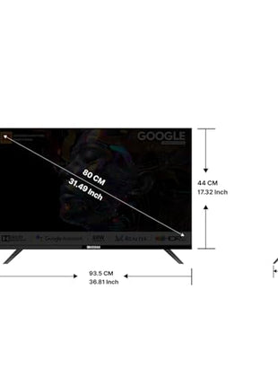 Kodak 80 cm (32 inches) Matrix Series QLED Android Google TV 32MT5077 (Black) 