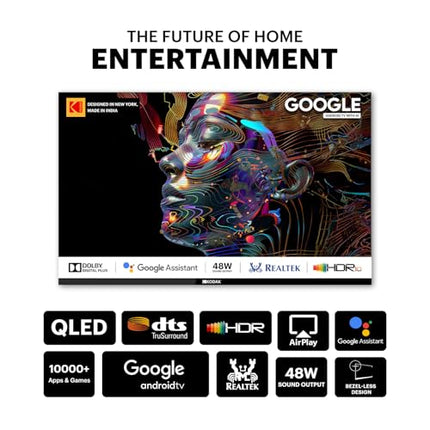 Kodak 80 cm (32 inches) Matrix Series QLED Android Google TV 32MT5077 (Black) 
