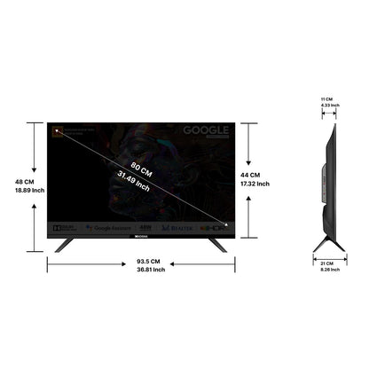 Kodak 80 cm (32 inches) Matrix Series QLED Android Google TV 32MT5077 (Black) 
