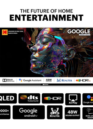 Kodak 80 cm (32 inches) Matrix Series QLED Android Google TV 32MT5077 (Black) 