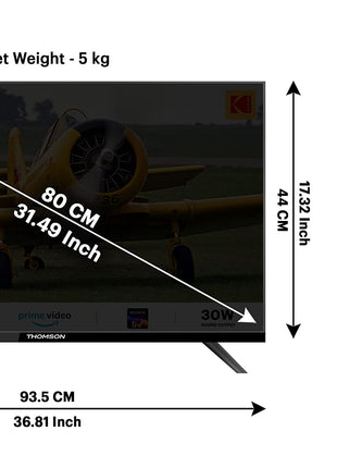 Kodak 80 cm (32 inches) Special Edition Series HD Ready Smart LED TV 32SE5001BL (Black) 