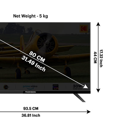 Kodak 80 cm (32 inches) Special Edition Series HD Ready Smart LED TV 32SE5001BL (Black) 