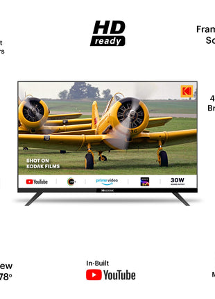 Kodak 80 cm (32 inches) Special Edition Series HD Ready Smart LED TV 32SE5001BL (Black) 