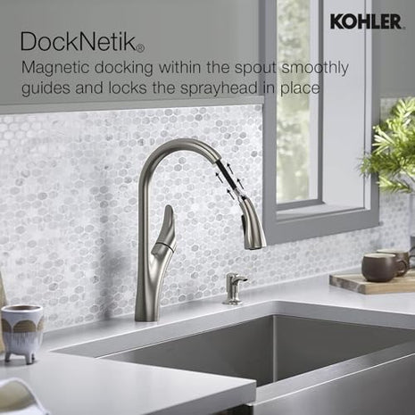Kohler Emile 26448IN-4-VS Pulldown Kitchen Faucet With Docking Spray 