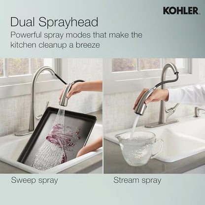 Kohler Malleco Pulldown Sink Tap for Kitchen Vibrant Stainless Finish 
