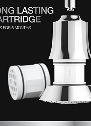 Kohler Rain Duet Filter Shower Head Five Spray Water Purifier Chrome Wall Mount 