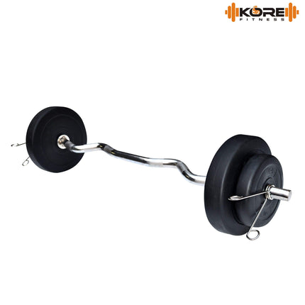 Kore PVC 50 Kg Home Gym Set with One 3 Ft Curl Rod and One Pair Dumbbell Rods, Multicolour 