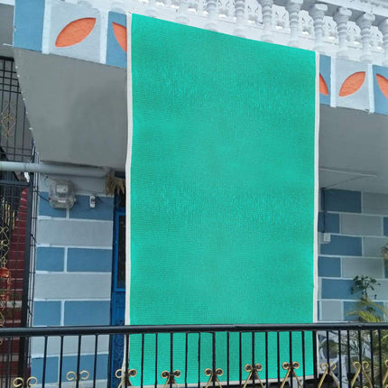 Kuber Industries Dark Green Sun Shade Sail Square Canopy | Agro Net/Shade for Balcony & Garden | Permeable UV Block Fabric Durable Outdoor-10 x 5 ft. (Green) 