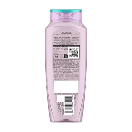 L’Oréal Paris Hyaluron Pure 72H Purifying Shampoo, For oily scalp & dry hair with salicylic and hyaluronic acid, 200 ml 
