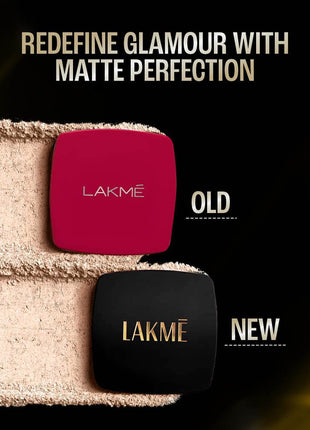 LAKMÉ Forever Matte Compact, Smooth Finish For Normal Skin , Lasts For 12 Hrs, Even Toned Look, Shell, 9G, Black 