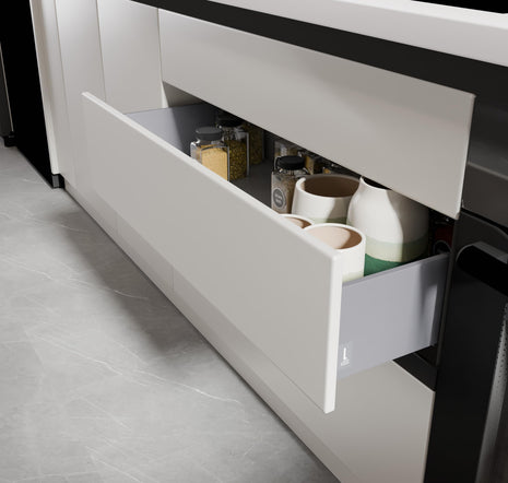 LAPO Tandem Box Drawer for Kitchen, Soft Close Tandem Drawer Box for Modular Kitchen Tandem Basket-Load Capacity 45 Kg (550mm/22 - Height-6") (Grey) 