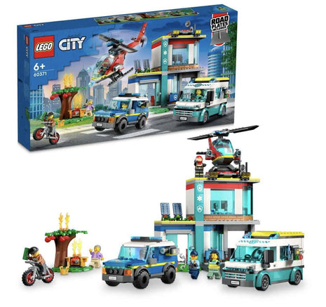 LEGO City Emergency Vehicles HQ 60371 Building Toy Set (706 Pcs),Multicolor 