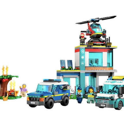 LEGO City Emergency Vehicles HQ 60371 Building Toy Set (706 Pcs),Multicolor 