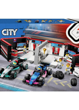 LEGO City F1 Garage & Mercedes-AMG & Alpine Cars Toy Playset 60444 Building Blocks Toys for 7+ Gift for Boys and Girls 