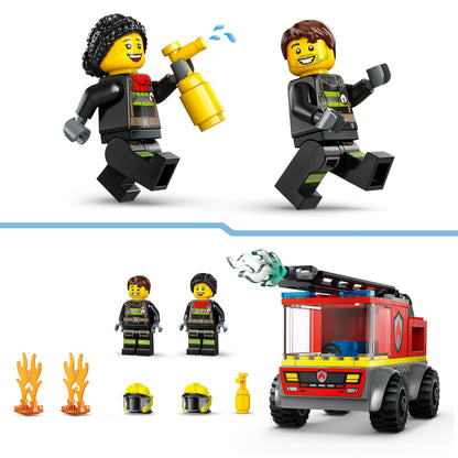 LEGO City Fire Ladder Truck, Firefighter Toy Vehicle Gift for Kids 60463 Building Blocks Toys for 4+ Gift for Boys and Girls 