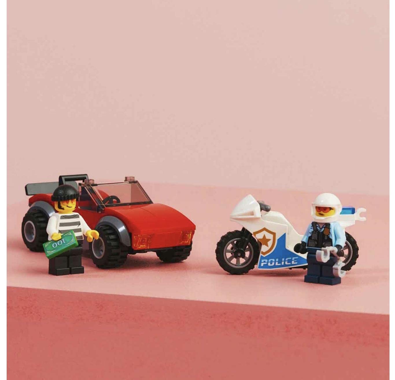 LEGO City Police Bike Car Chase 60392 Building Toy Set (59 Pcs),Multicolor 