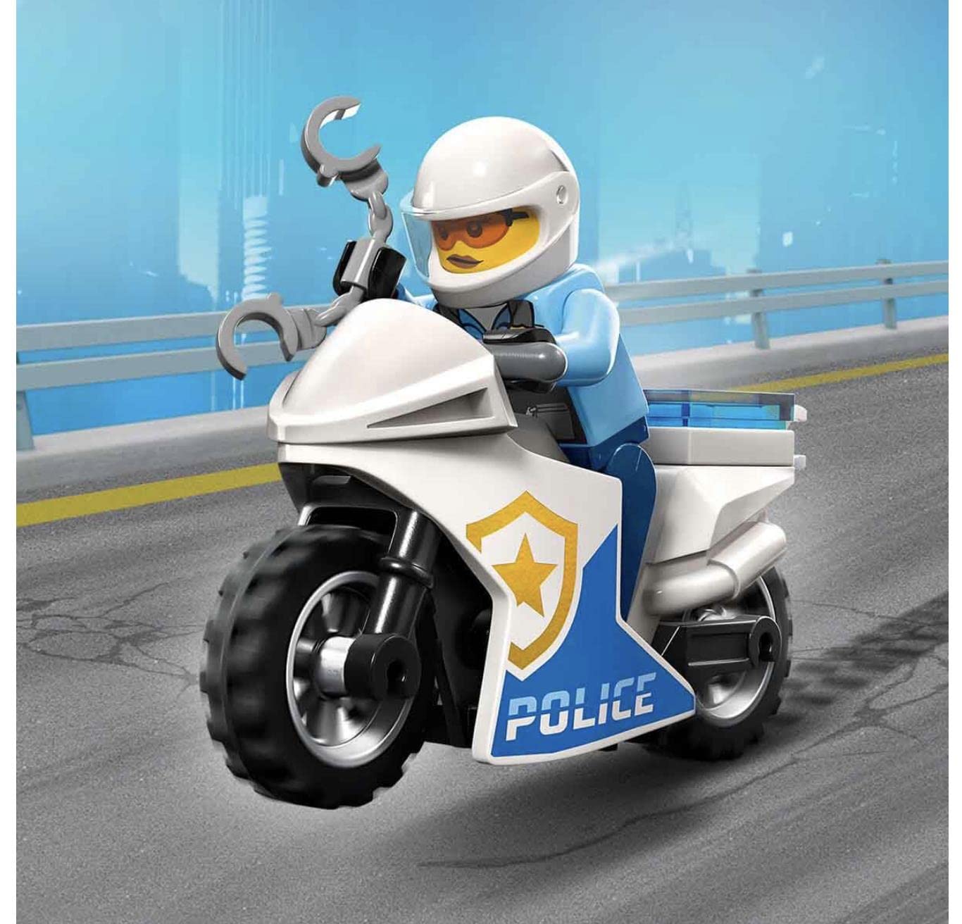 LEGO City Police Bike Car Chase 60392 Building Toy Set (59 Pcs),Multicolor 