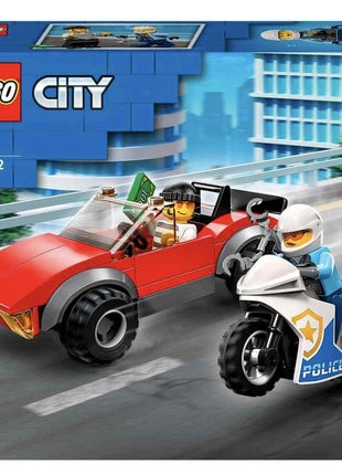 LEGO City Police Bike Car Chase 60392 Building Toy Set (59 Pcs),Multicolor 