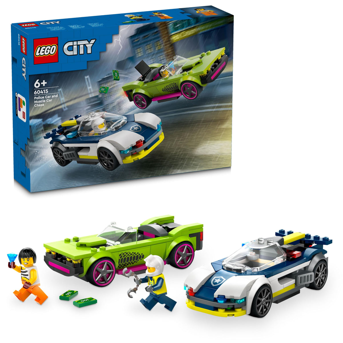 LEGO City Police Car and Muscle Car Chase Set 60415(213 Pieces) 